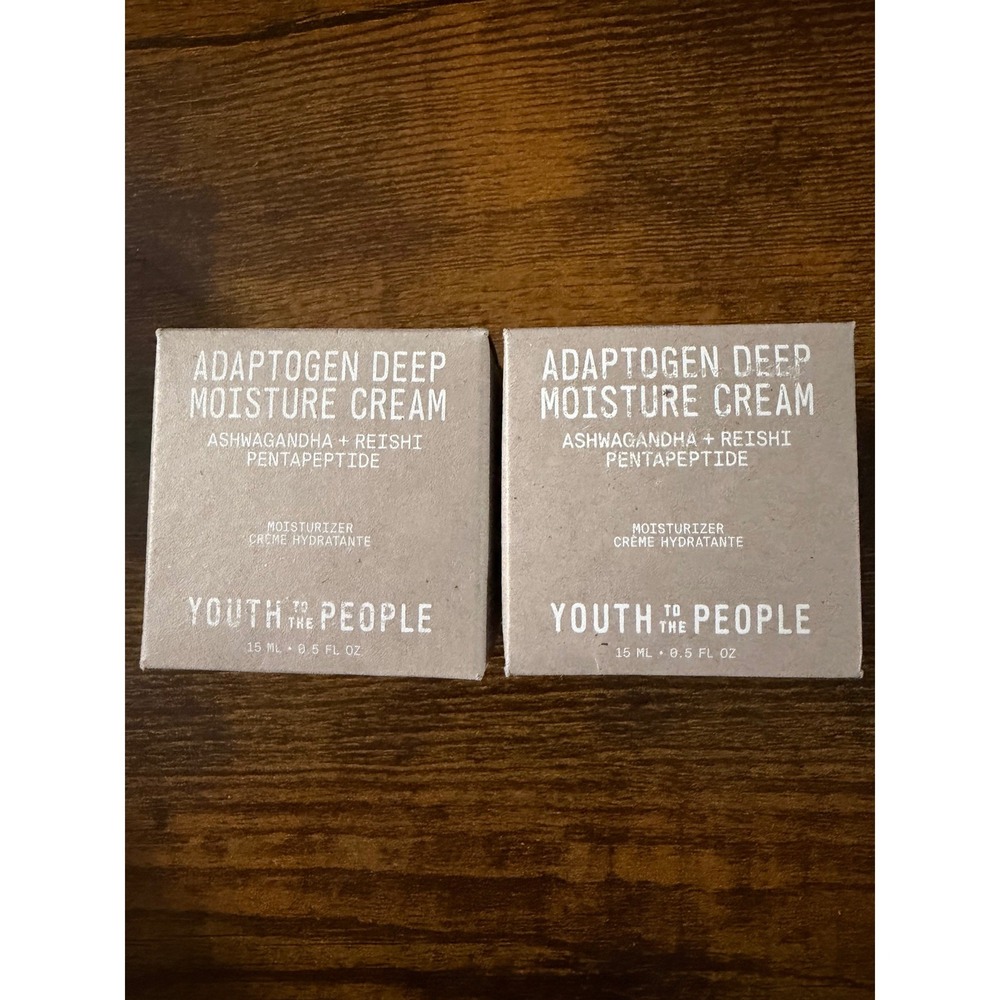 Youth To The People Adaptogen Deep Moisture Cream 0.5oz 15ml Set of 2 New
